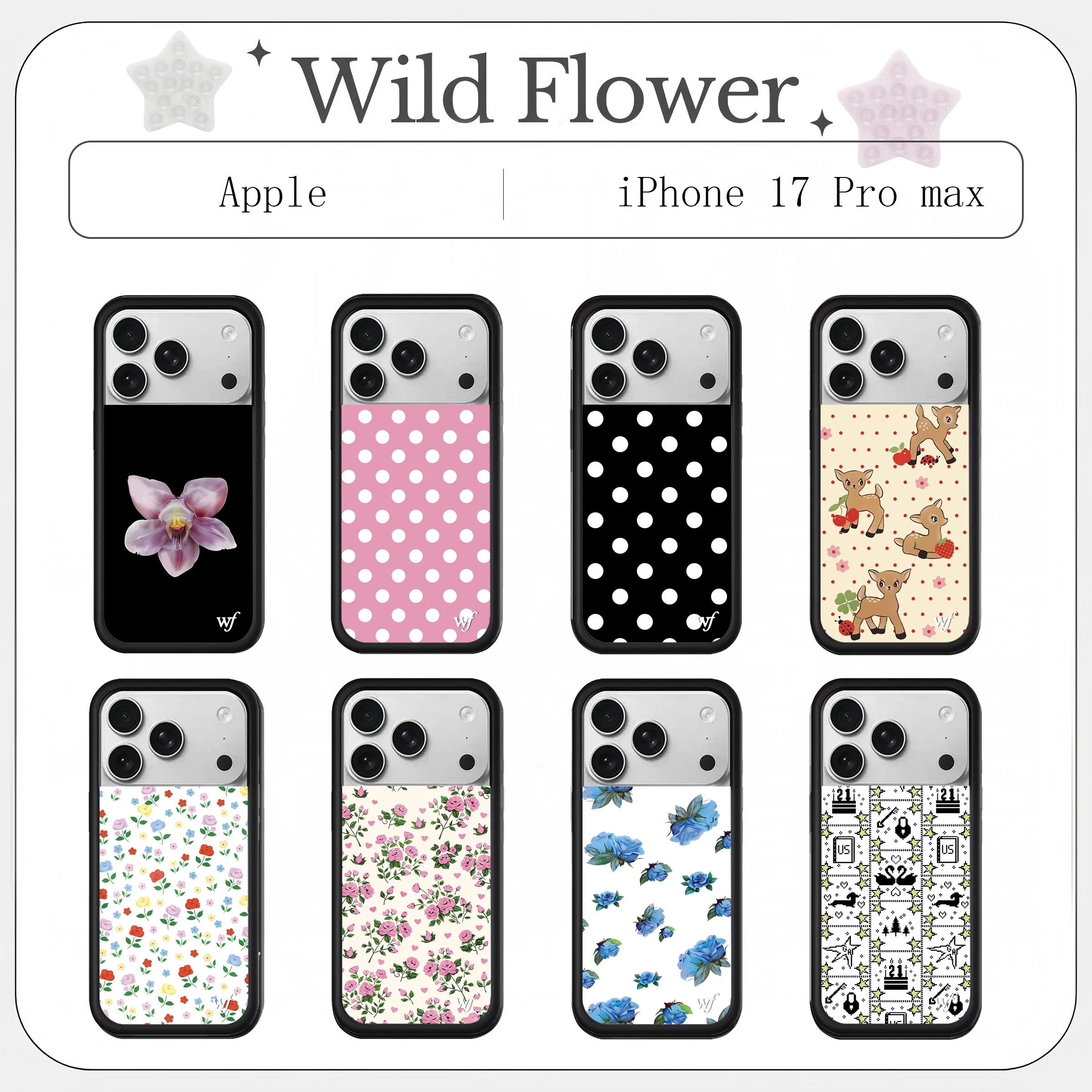 2025 Wildflower 3D Floral prints Phone Case for iPhone 17 Pro Max 12 13 14 15 16 Plus Air WF Plus Bow Cover 17pro #1