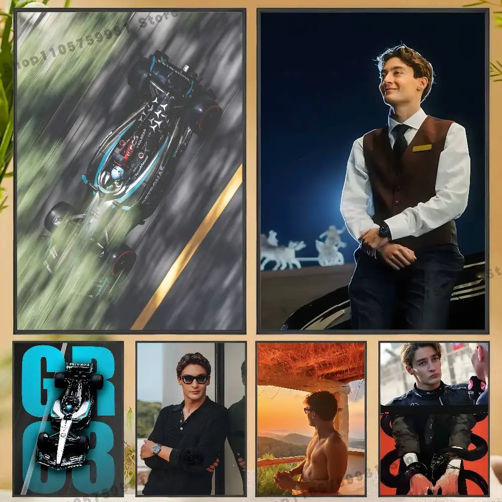 Racer G-George Russell Poster HD Art Sticky Wall Waterproof For Bedroom Game Room Wall Home Decor Gifts