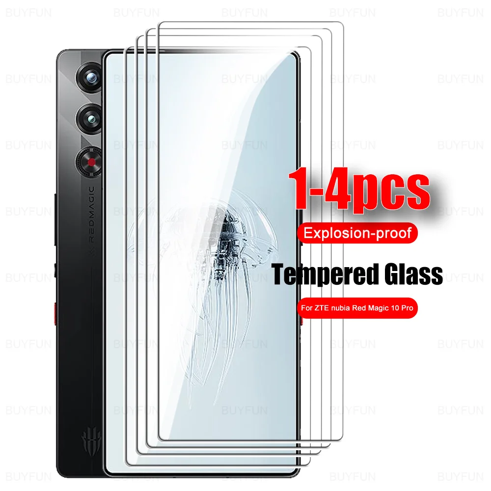 1-4PCS Tempered Glass for ZTE nubia Red Magic 10 Pro Screen Protector REDMAGIC 10 Pro+ 10Pro Plus RedMagic10ProPlus ProPlus 5G