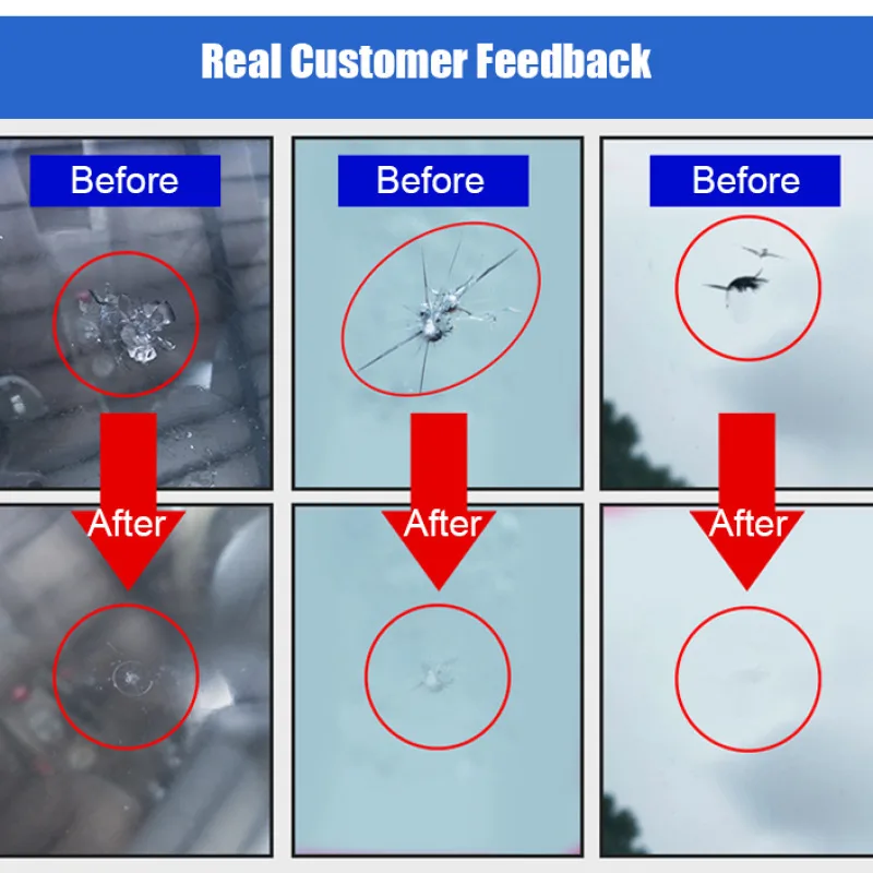 مجموعة أدوات إصلاح تشقق الزجاج الأمامي ، سائل إصلاح الزجاج الأوتوماتيكي ، 3 *