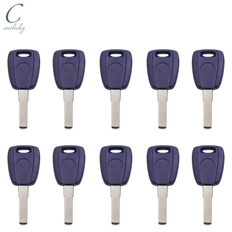 Cocolockey Car Transponder Chip Key Shell No Chip For Fiat Bravo Punto Ducato Daily Stilo1998-2005 Keys SIP22 Uncut Blade 10pcs