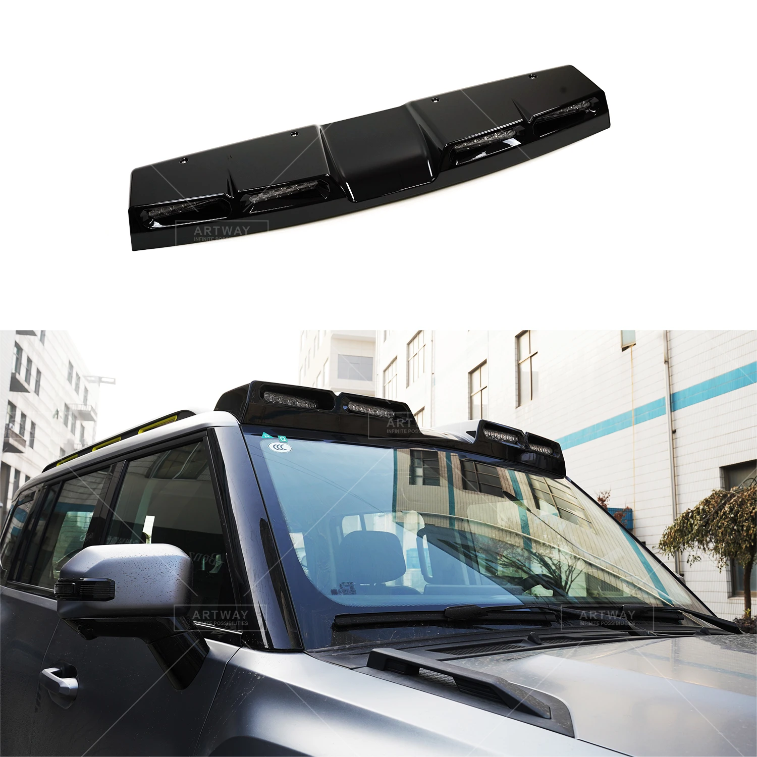 New Arrivals Auto Parts Jetour T2 Body Kit 4 Leds Light Bar Car Top Light Roof Light For Jetour T2 2023-2024