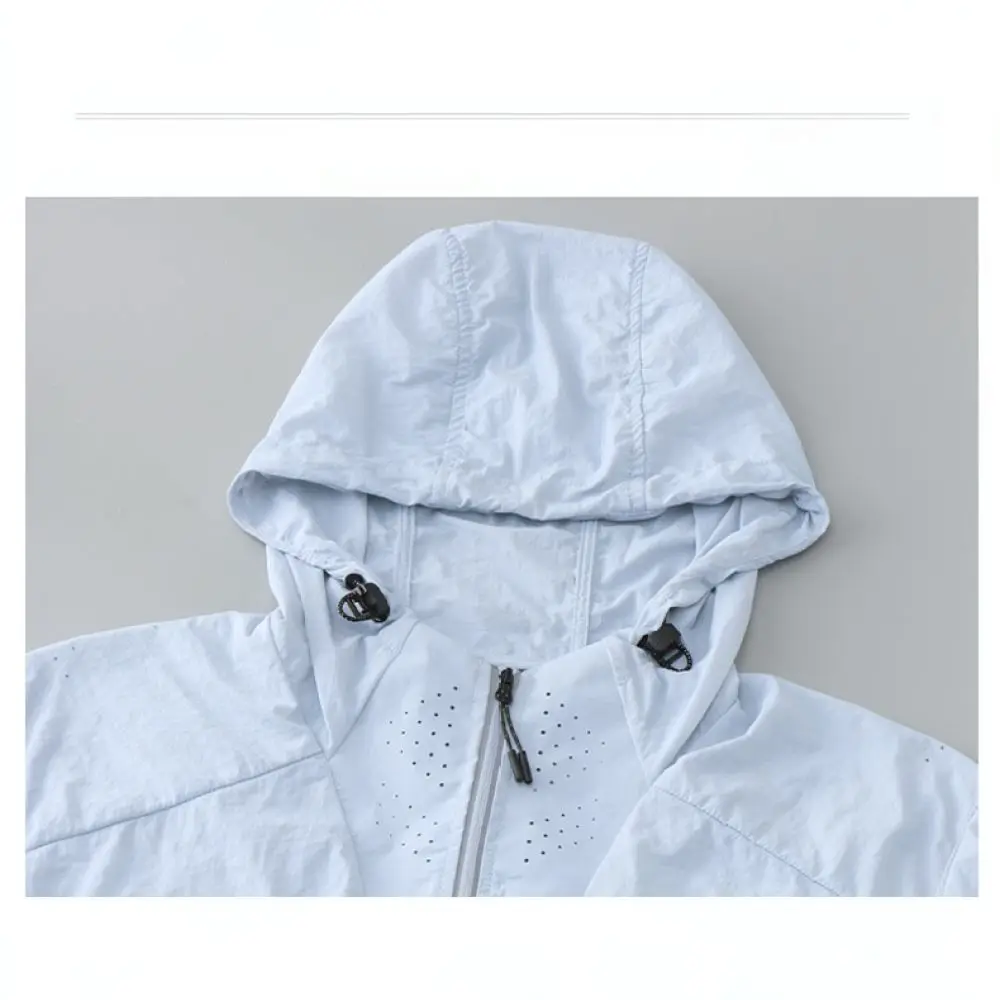 Breathable Outdoor Sunscreen Jacket Unisex Hooded Cooling Skin Coat UPF50 Plus Lightweight For Cycling Running Apparel