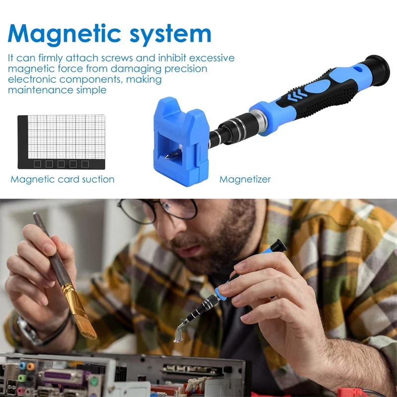 Electronics Precision Screwdriver Sets 142-Piece with 120 Bits Magnetic Repair Tool Kit for Computer cell phone Game Console
