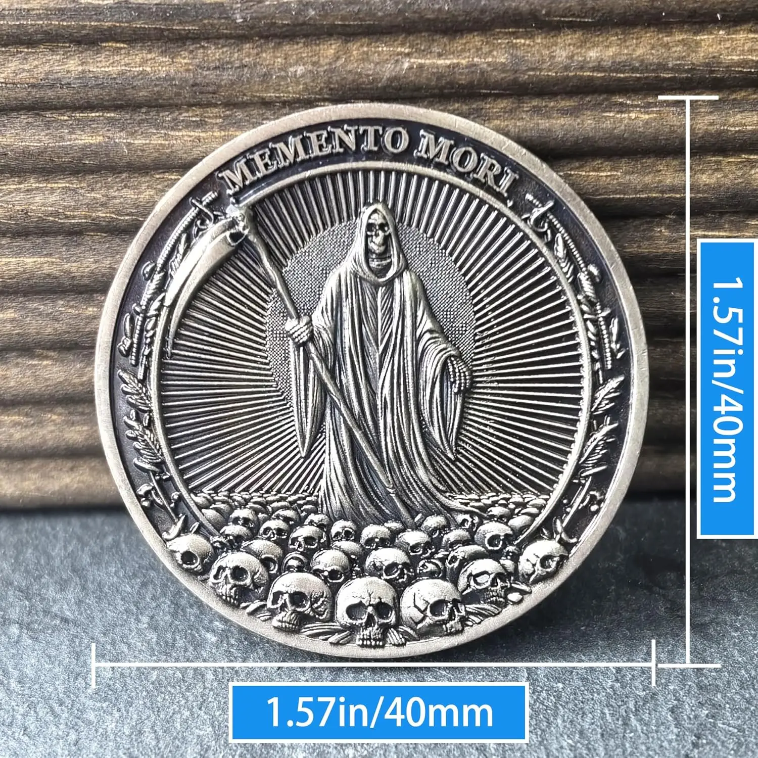 عملة تحدي Memento Mori Carpe Diem - رموز تحفيزية للحياة والموت، هدية ملهمة للأصدقاء والأحباء