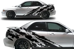 Factory Crafts Shred Side Graphics Kit 3M Vinyl Decal Wrap Compatible with Subaru Impreza WRX STI 20022007  Matte Black