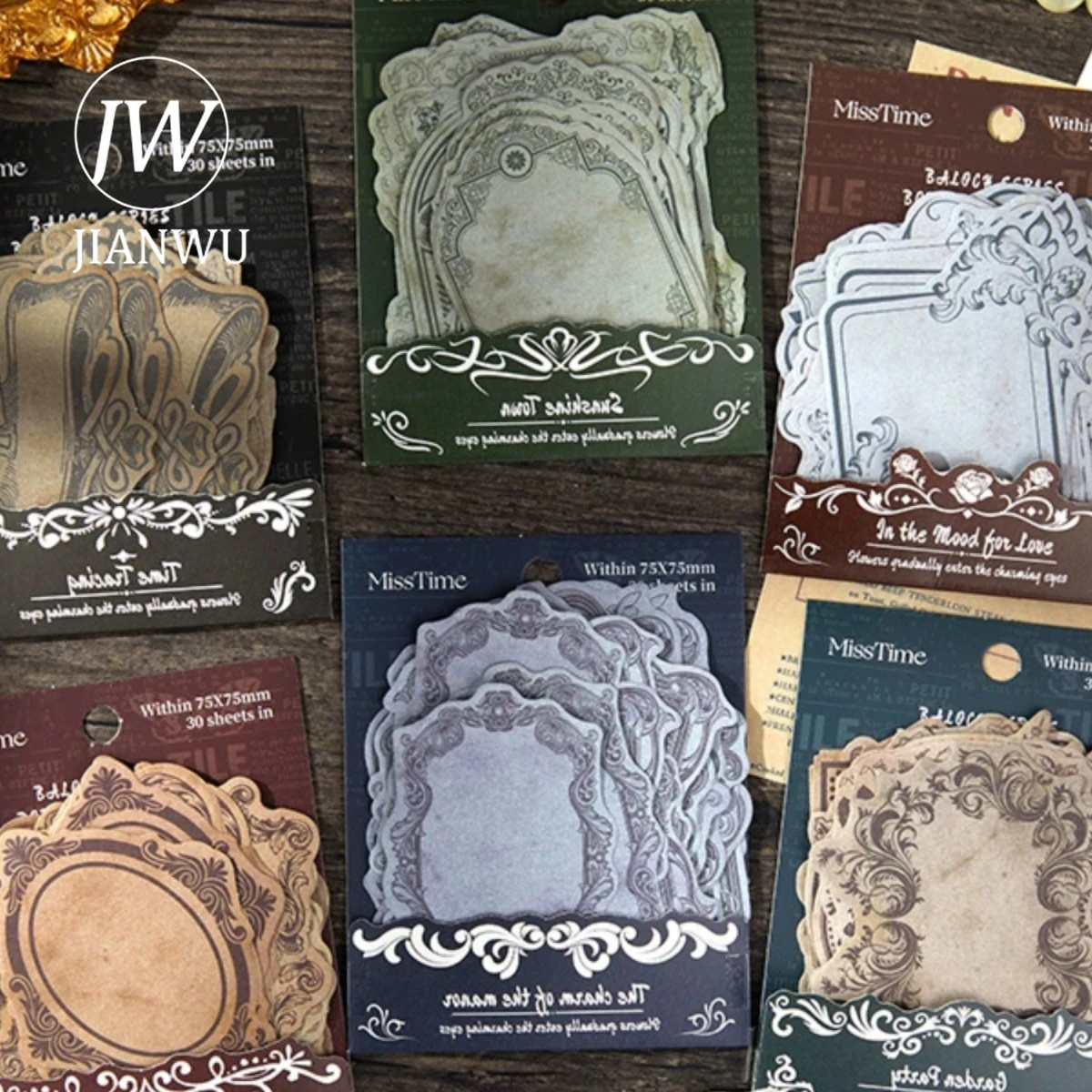 JIANWU-Bloc-notes de bordure vintage, série baroque, matériel de papier, journal de bricolage créatif, collage, papeterie décorative, 30 feuilles