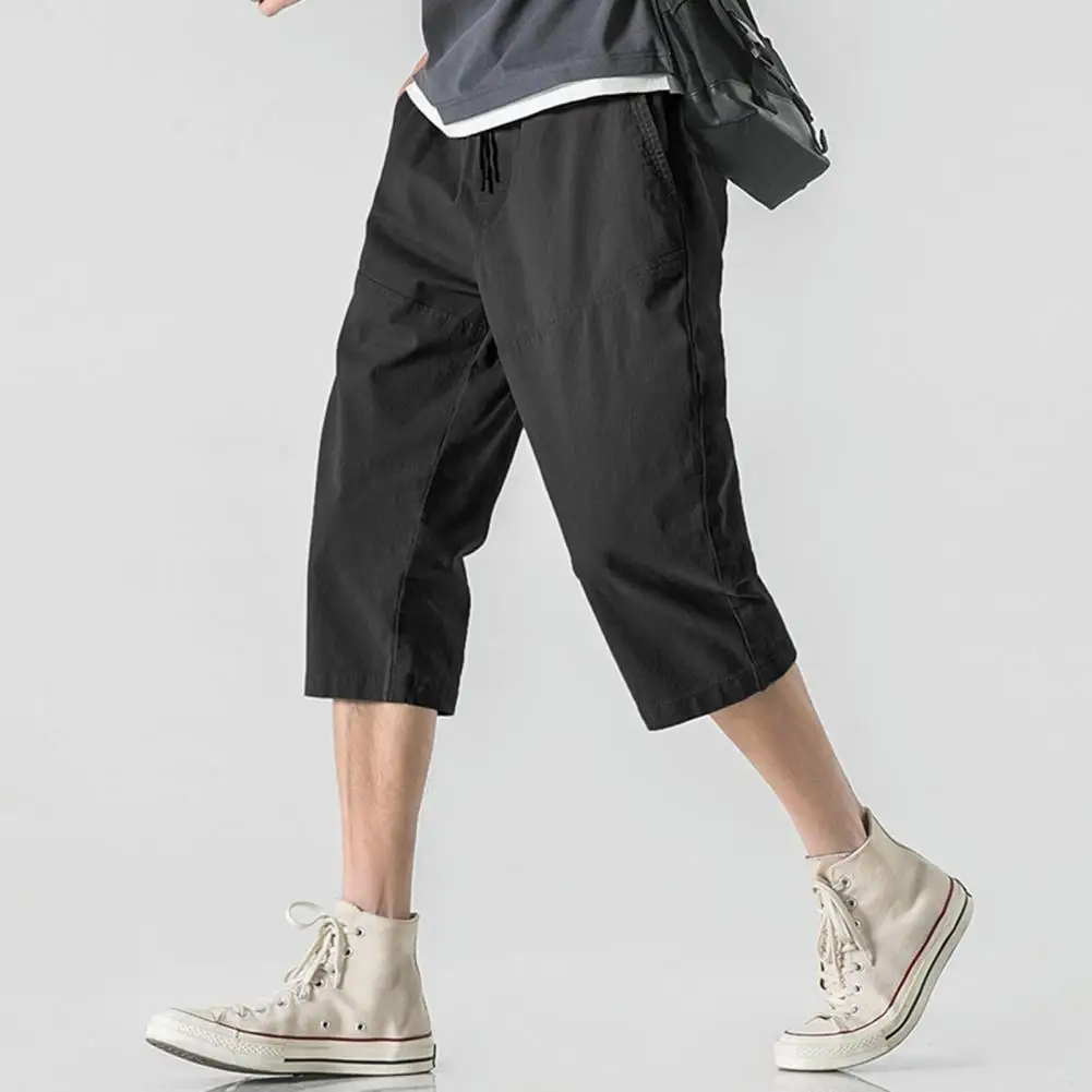 Trendy Men Capris Straight Men Summer Capris Thin Casual Simple Style Summer Cargo Pants  Daily Clothes