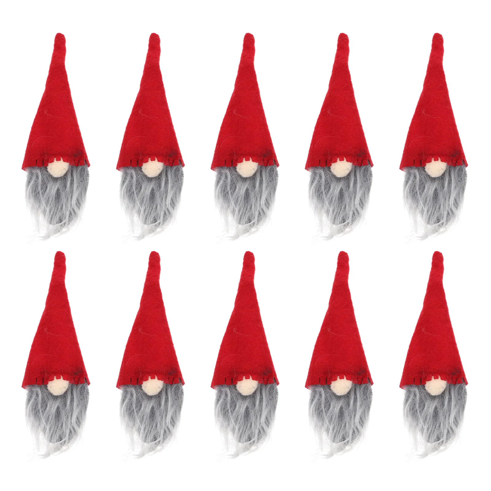 

10 Pcs Gnome Hat Bottle Topper Christmas Set Tree Decorations Cap Xmas Party Cover