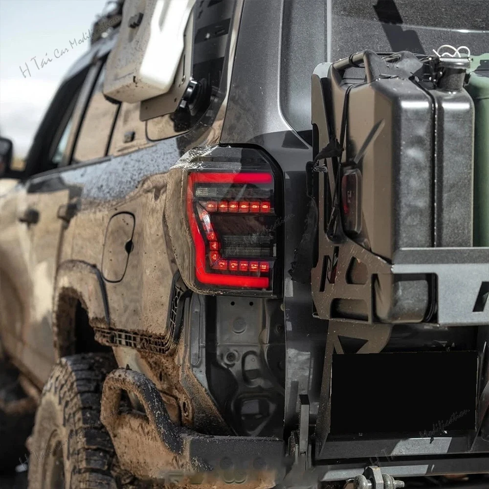 أضواء خلفية LED لتويوتا 4 عداء 5th Gen 2010-2021 N280 المصابيح الخلفية المصابيح الخلفية ديناميكية بدوره إشارة سيارة الذيل ضوء الجمعيات