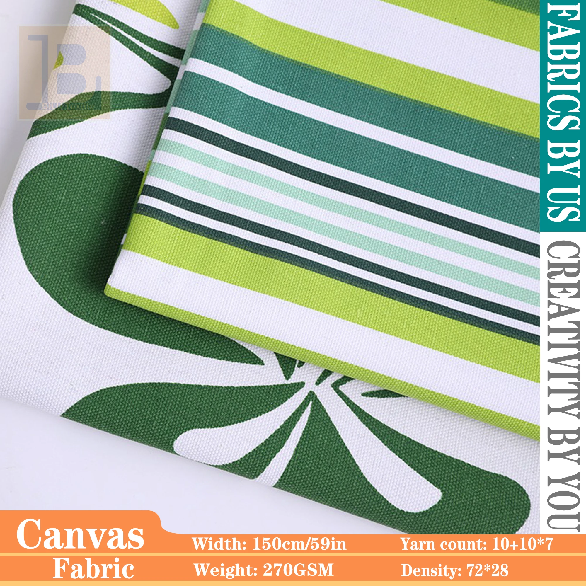 

1m/2m/3m Green Striped Polyester-cotton Canvas Fabric,for Sofa,Curtain,Pillow ,Home Textile,Bag DIY Sewing Designer Cloth