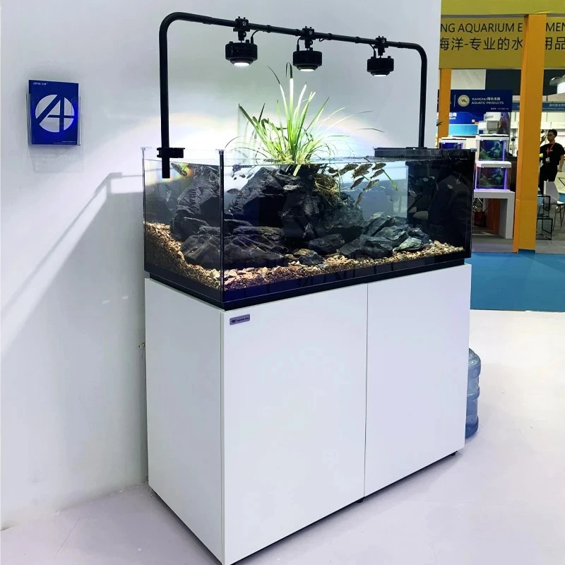 

Fish Tank Stream Medium Seawater Tank Large Living Room Aquarium Ultra-white Glass Freshwater Tank