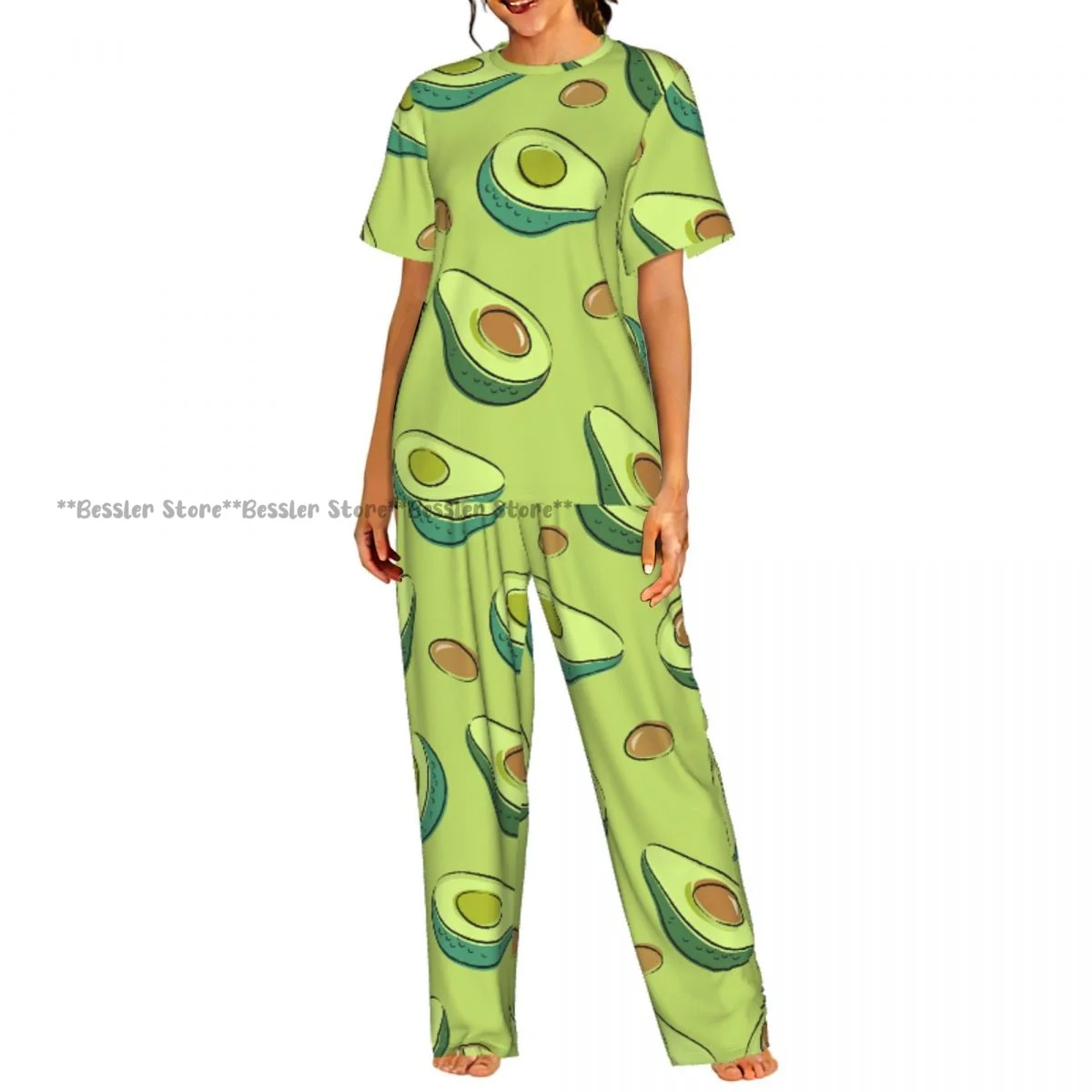 

Women's Avocado With Bone short sleeve trousers casual pajamas set