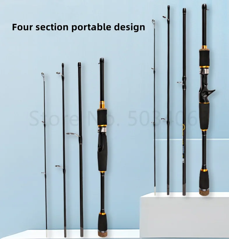 

Carbon Fiber Rotary Casting Fishing Rod Gun Handle Straight H ML Adjustable Horse Mouth 1.8m, 2.1m