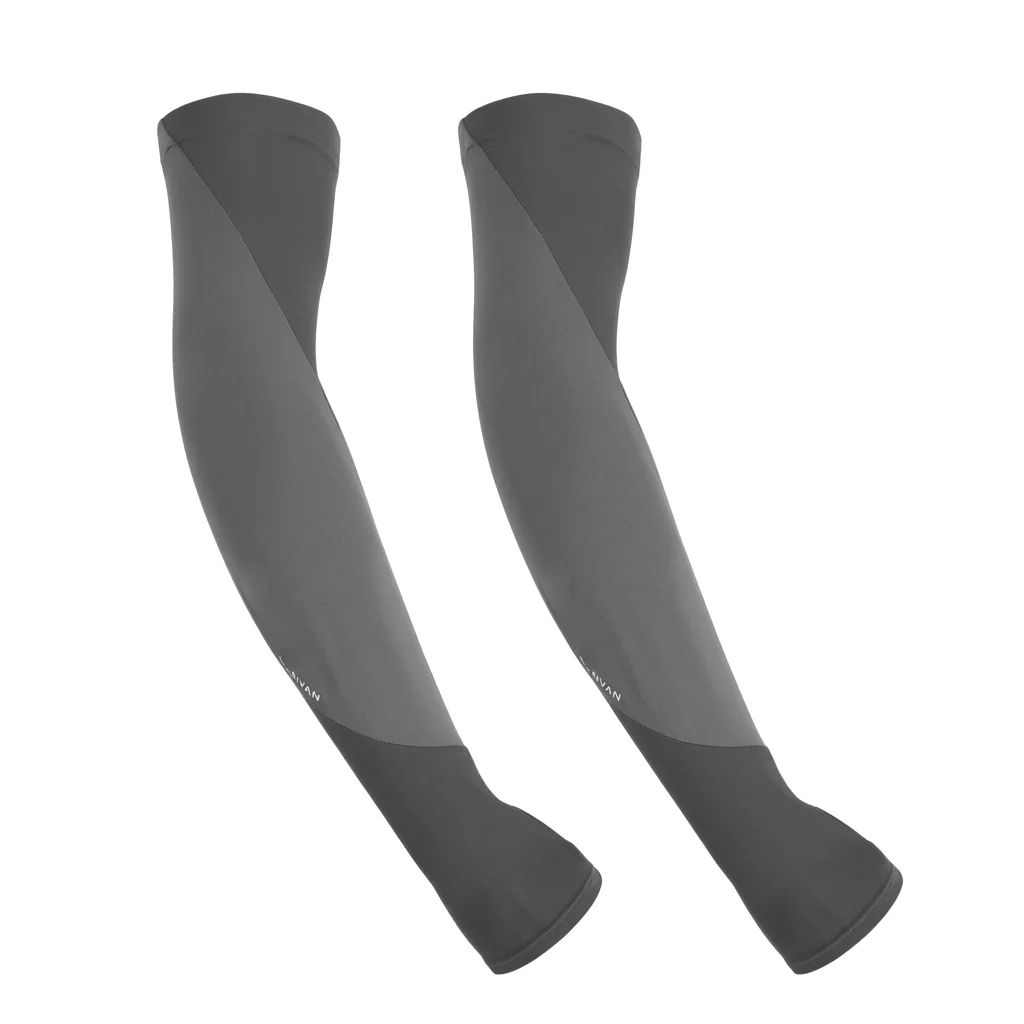 Men Ice Silk UV Protections Arm Sleeves 1 Pair Breathable Cooling Sun Sleeves Lightweight Quick Dry Arm Covers with Elastic