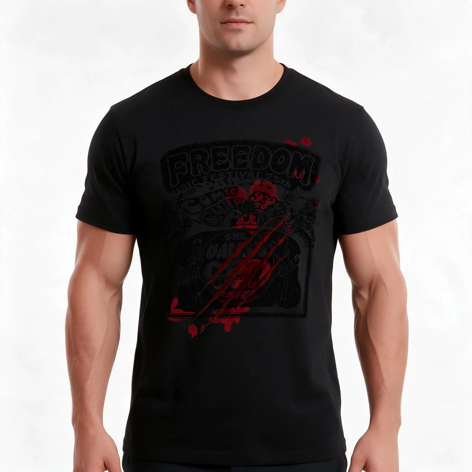 Simon Henriksson Cry of Fear Grunge print T-Shirt, Summer Casual Cotton Tee, Oversized Streetwear Tops, Vintage Graphic Print