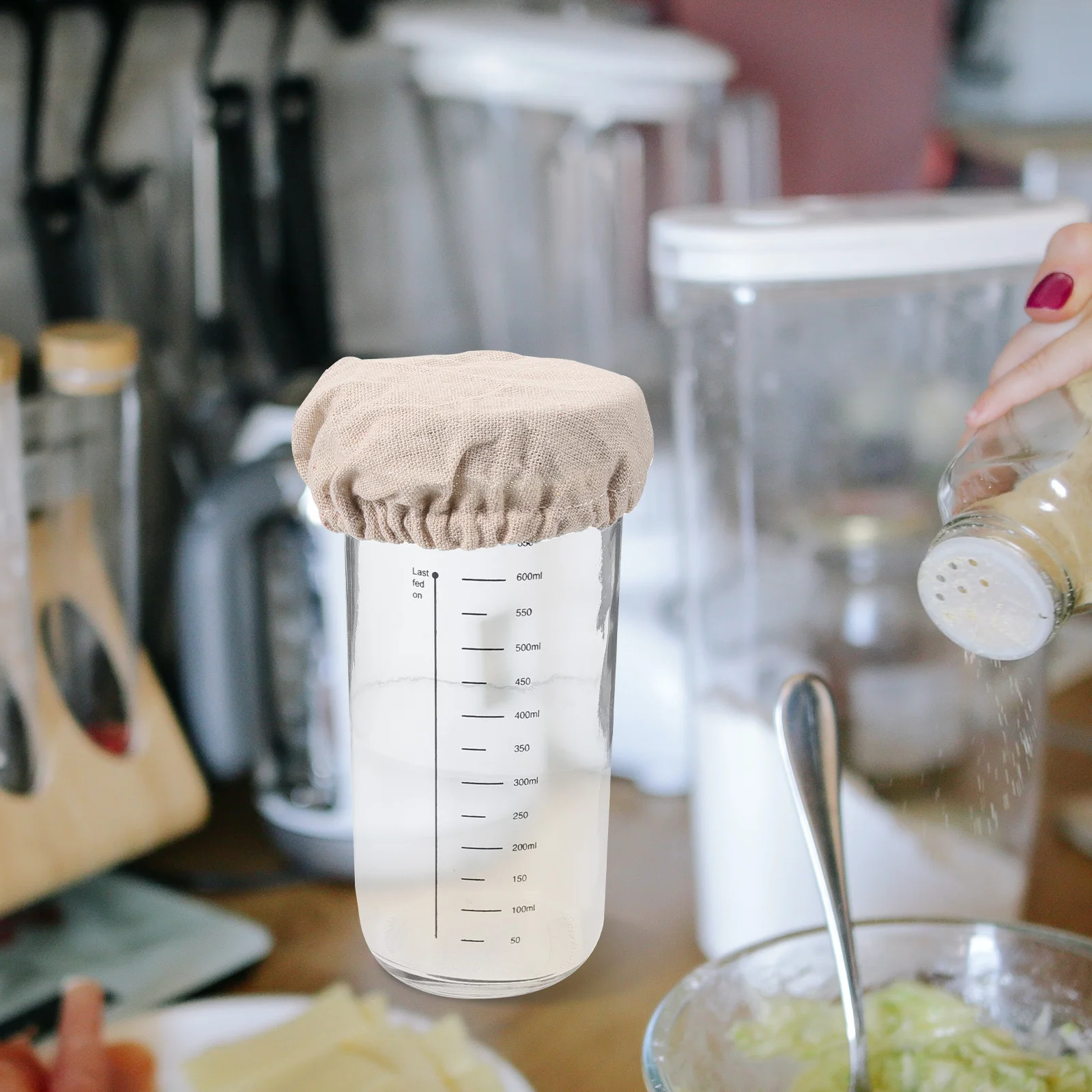 

Jars with Lids Containers for Food Large Capacity Sourdough Starter Storage Proofing