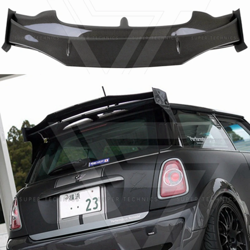 

Car Styling Carbon Fiber Rear Spoiler Roof Window Wing Racing Body Kit for BMW MINI COOPER S R56 R57 Modified DUELL AG Style