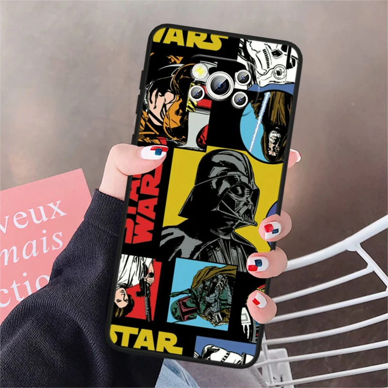 S-tar W-ars Jedi Knight For POCO X6 M6 C55 C50 C40 C3 F5 F4 F3 M6 M5 M4 4G 5G GT Pro Silicone Black Phone Case