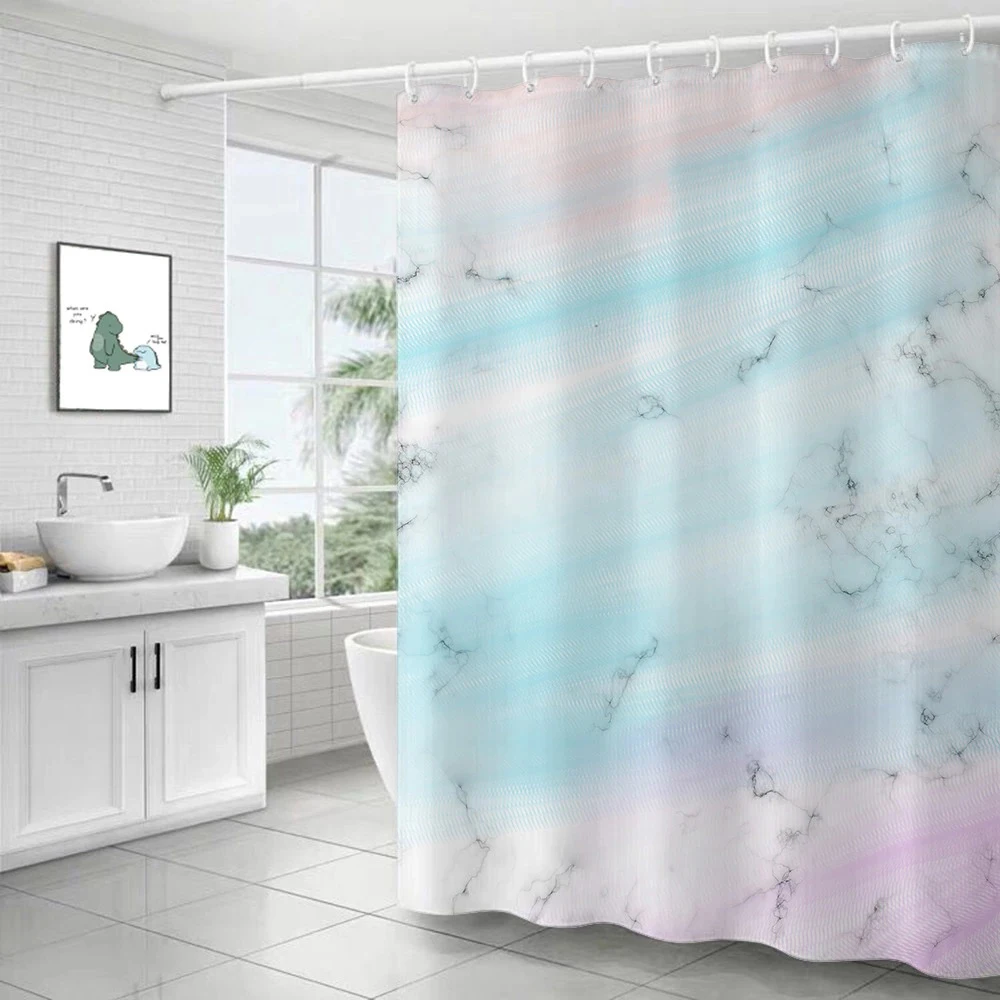 Marble Ripple Shower Curtains Abstract Striped Waterproof Bath for Bathroom Home Decor Modern Luxury Curtain