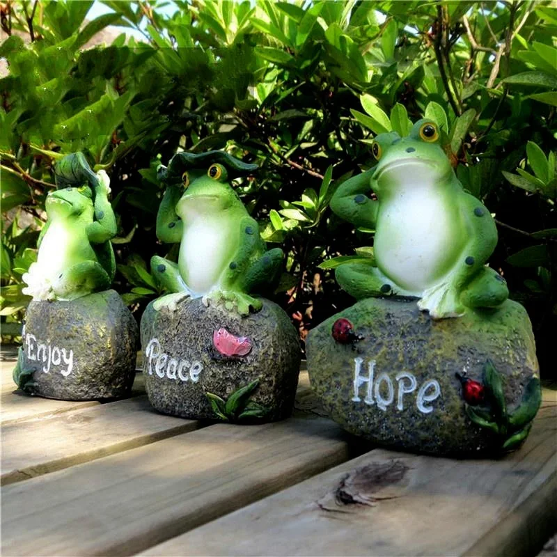 2026 Frog Resin Animal Ornaments On The Stone Garden Decor Handicraft Gardening Pool Landscaping Accessories
