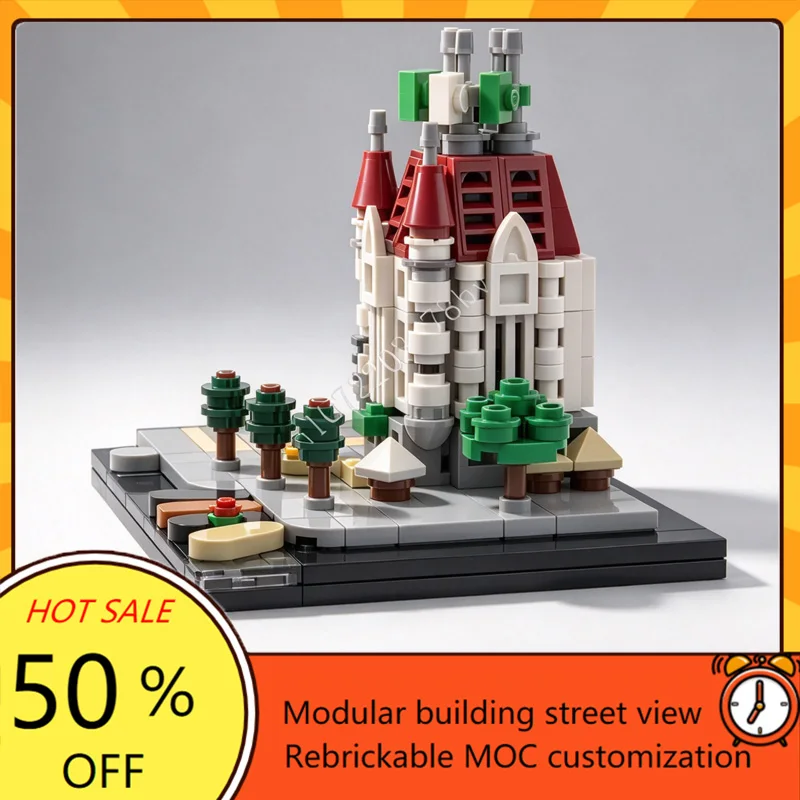 197PCS White House 1:800 Modular MOC Creative street view Model Building Blocks Architecture DIY Education Assembly Model Gifts