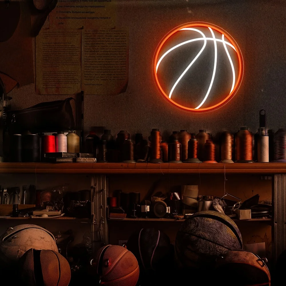 Letrero de neón LED de baloncesto, señal de neón LED regulable para decoración de pared, alimentado por USB, Estética de decoración de pared, señal de neón para habitación