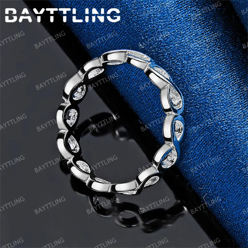 Charming 925 Sterling Silver Infinity Symbol Ring for Women, Fashionable Wedding Party Gift Jewelry