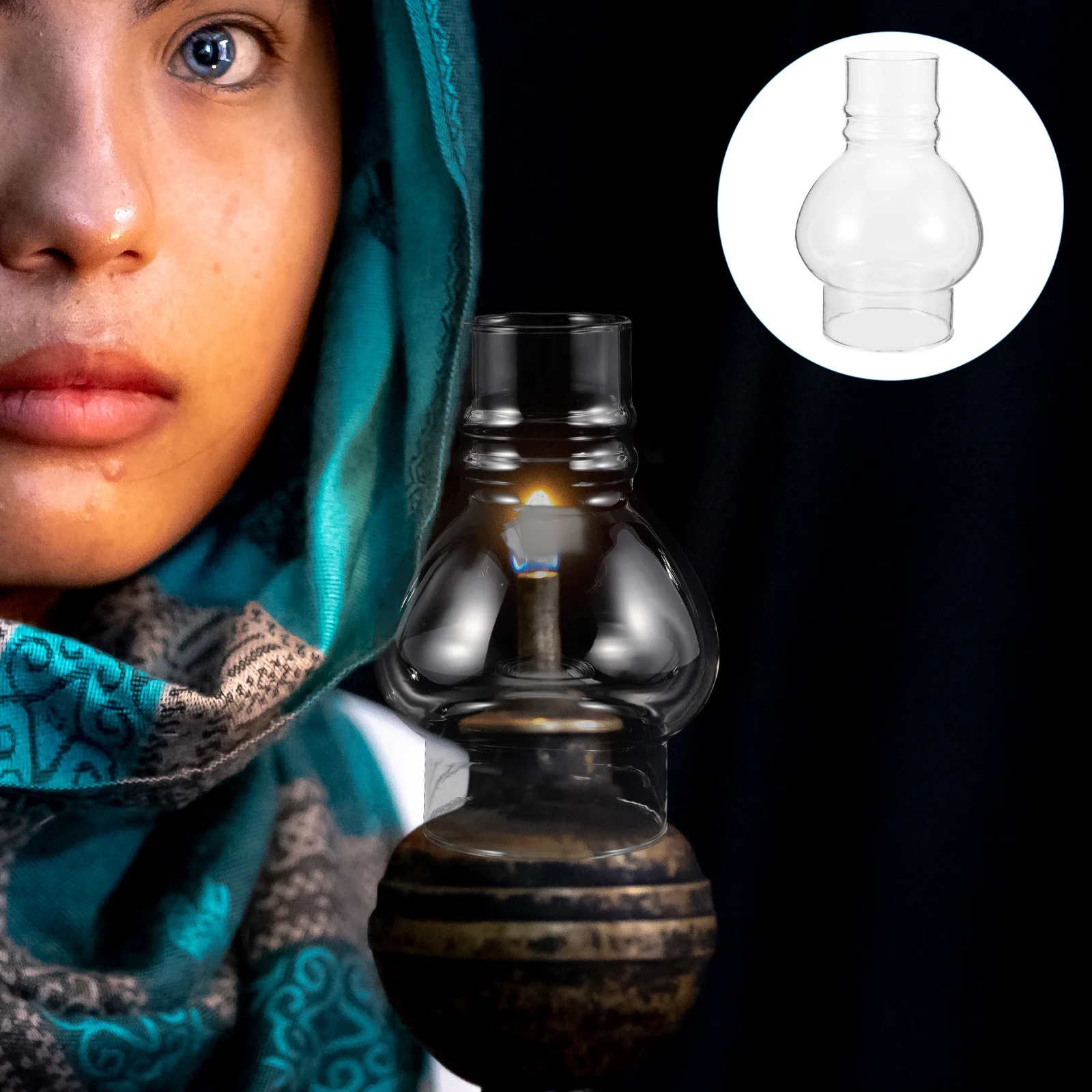 غطاء مصباح زيتي زجاجي، غطاء شفاف، ملمس آمن وعملي، ملحق غطاء مصباح، ظلال مصابيح