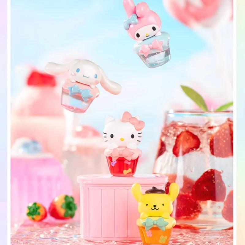 Sanrio Dopamine Special Drink Series Cute Bean Blind Box Blind Bag Cute Granules Handmade Cold Drink Cup Ornament Gift For Kids