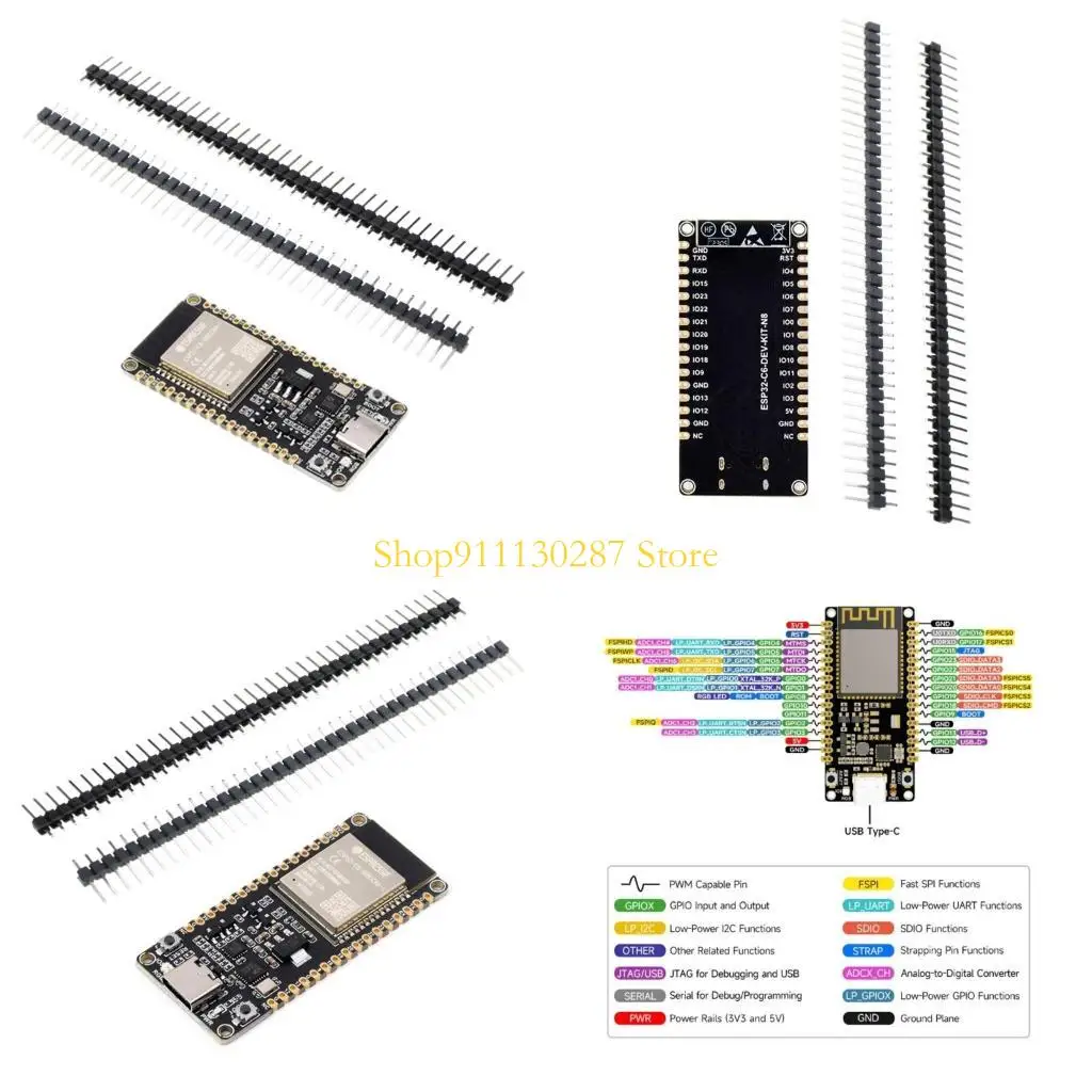 

J1HC ESP32-C6 Development Board ESP32-C6-DEV-KIT-N8 Module 8MB Flash ESP32 Board