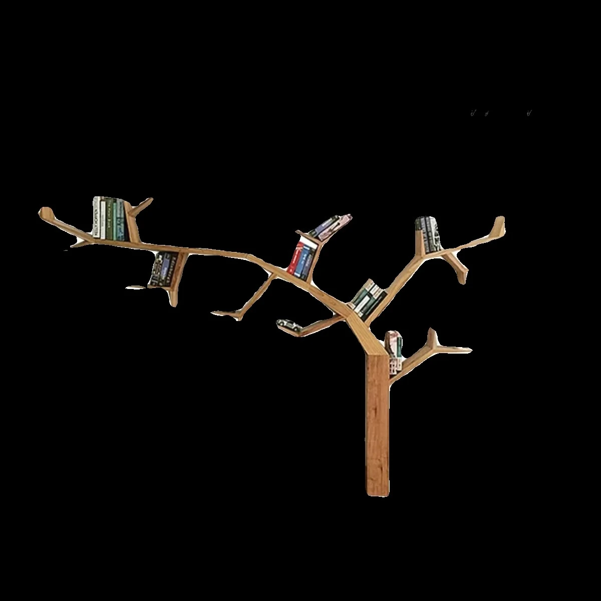 

Книжная полка из цельного дерева, украшение на стену, креативное украшение для хранения пола, дизайнерское украшение