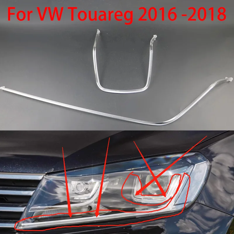 Untuk VW Touareg 2016 2017 2018 LED DRL Lampu Depan Panduan Piring Lampu Berjalan Siang Hari Tabung Lampu Berlari Siang Hari Mobil Bar Lampu