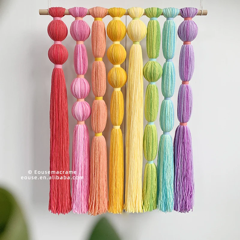 

Nordic ins tapestry hand-woven simple rainbow wall hanging decoration bedroom entrance B & B hotel model room