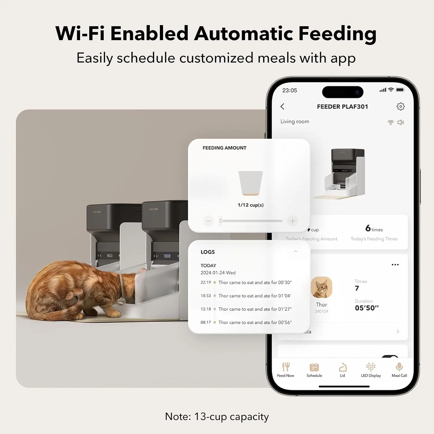 Verbeterde Rfid Automatische Kattenfeeder, 5G Wi-Fi Automatische Huisdierinvoer, 3l Auto Kattenfeeder App-Bediening Met Lichte Halsband-Tag