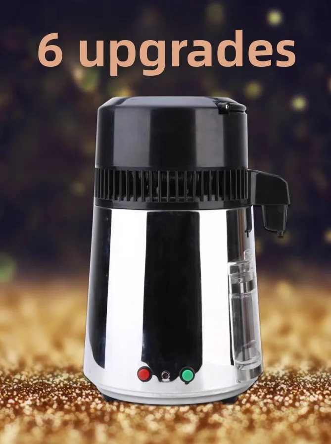 Distillatore d'acqua domestico in acciaio inossidabile da 4 litri - Macchina automatica per acqua distillata dentale per uso domestico, laboratorio, clinica - Senza BPA, 304 St