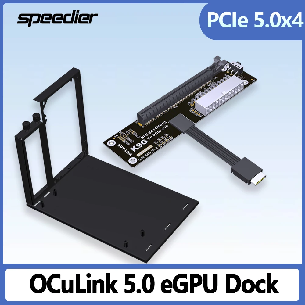 

OCuLink PCIe 5.0 x4 eGPU Dock 128Gbps High Speed PC Notebook Laptops to External Video Graphics Card K9G ATX M.2 PCIE X16