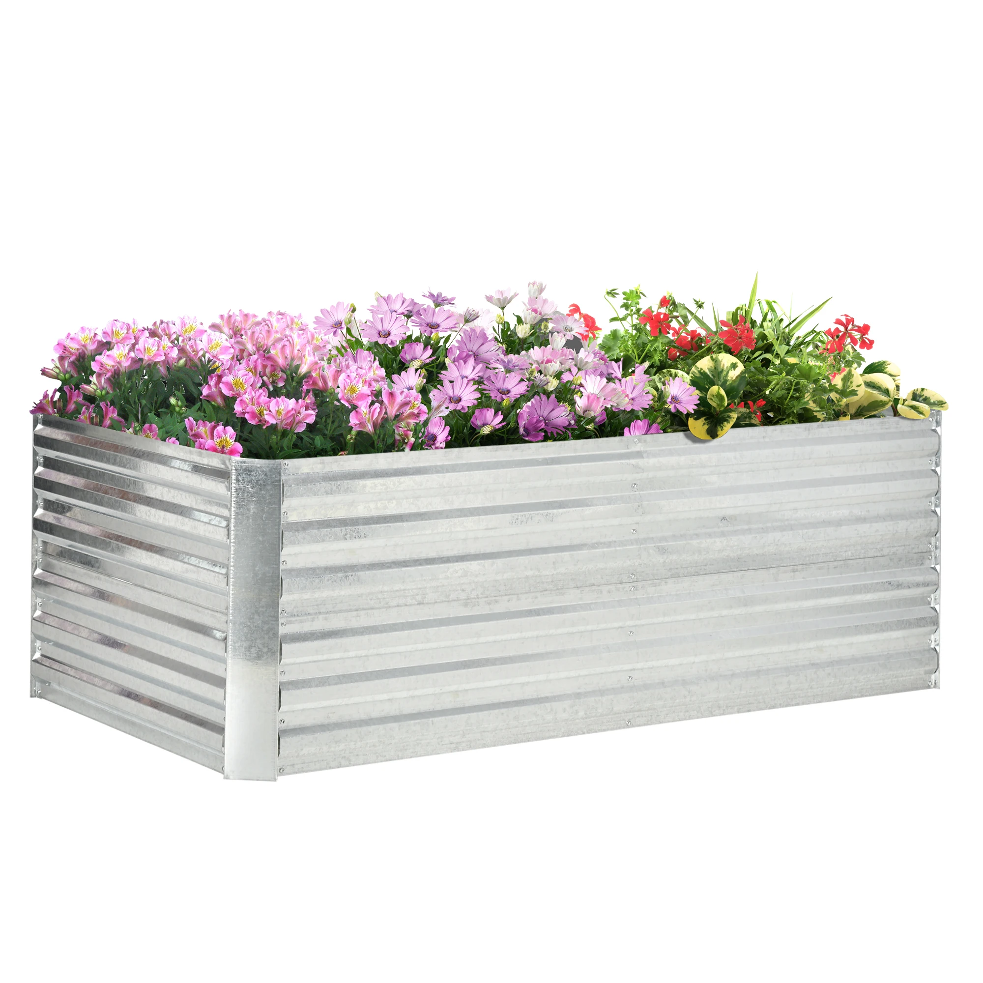 

Sturdy Galvanized Raised Garden Bed 71x36x23 Inch Steel Outdoor Planter with Reinforced Rods and Open Bottom for Vegetables