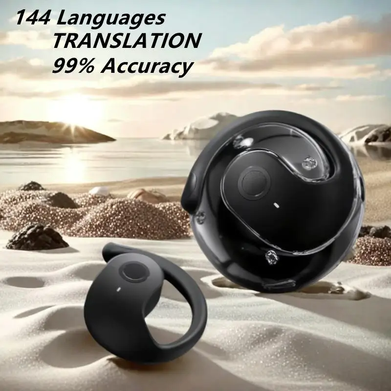 Language Translator Headphones HiFi Stereo Sound Simultaneous Interpretation Earphone Wireless Open-Ear Headphones for Travelers