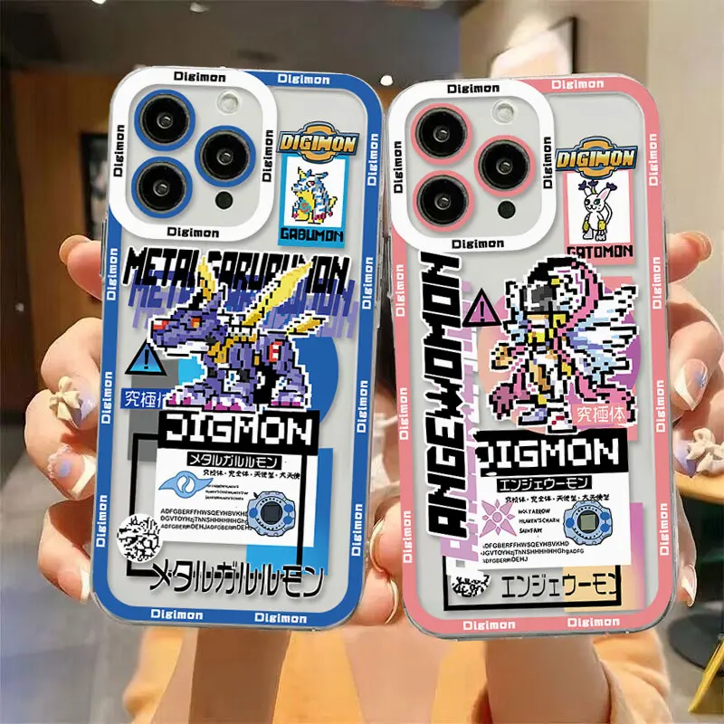 Anime Digimons Phone Case For Samsung S24 S23 S22 S21 S20 S10 FE Note20 Plus Ultra Lite 5G Clear Soft TPU Cover