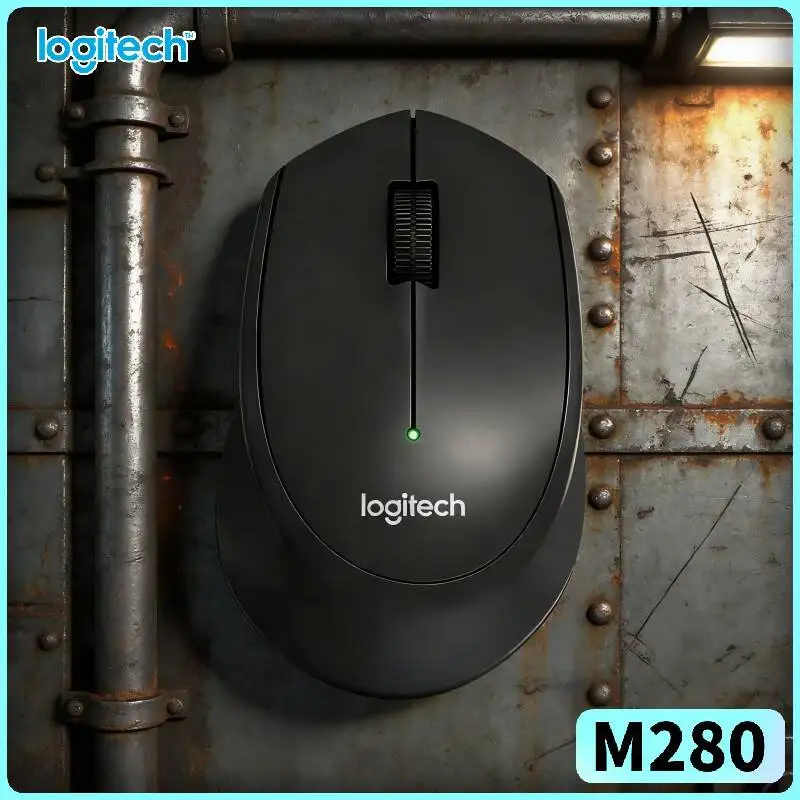 Logitech M280 Ergonomic Wireless Mouse Anti-Slip Textured Pads 2.4GHz Nano Receiver 10m Distance for Home PC Mac Linux