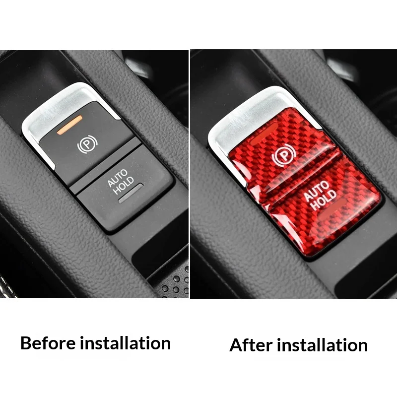 2Pcs Car Styling Handbrake Shift Panel Button Cover Trim Sticker For VW Golf 7 7.5 MK7 Arteon CC 2015-2019 Interior Stickers - view 2