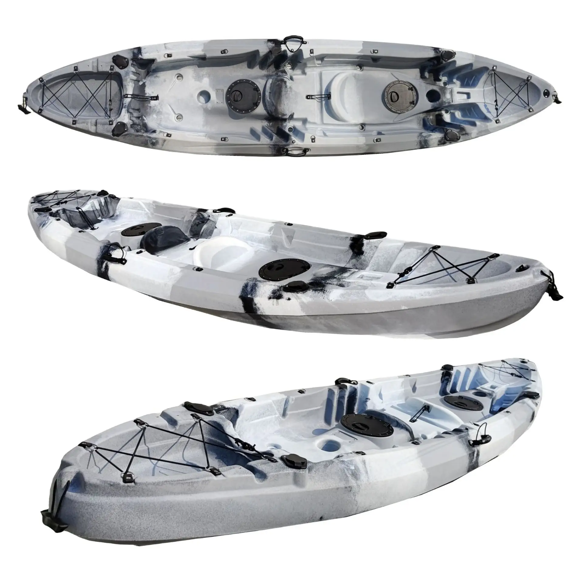 

Factory Direct Sale Three-Person Plastic Kayak Durable Family Boat for Fishing Comfortable Platform Boat