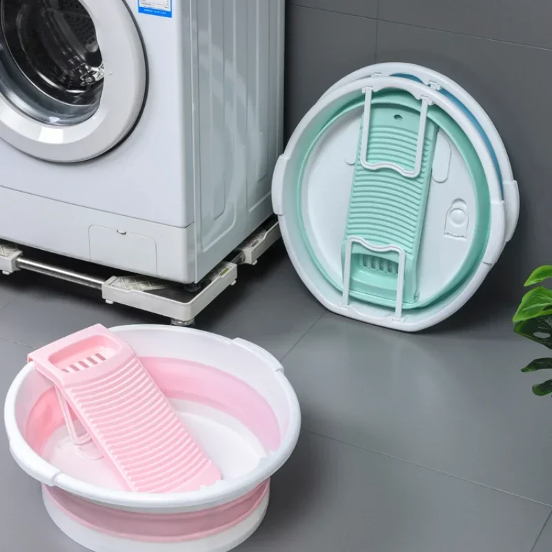 Laundry Basin with Washboard Integrated Home Dormitory New Foldable Special Plastic