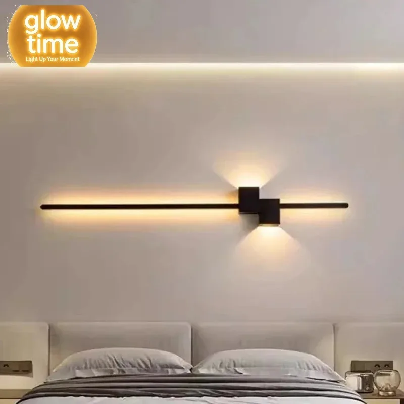 Modern LED Wall Sconce Minimalist Long 60/80/100cm Lights for Living Room Bedroom Study Hotel Decorative Lighting Accessories