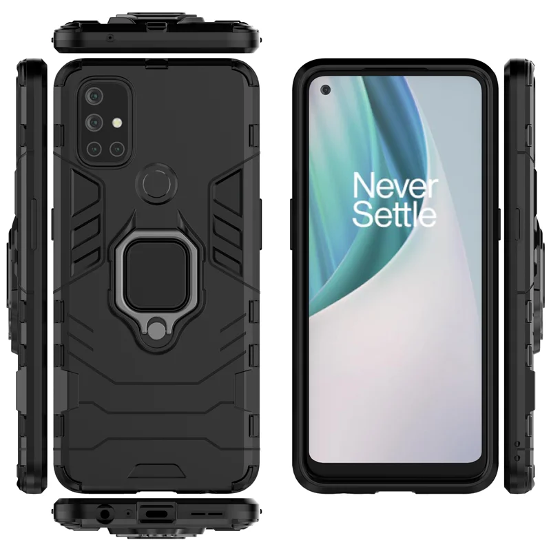 Voor Oneplus Nord N10 5G Tpu Bumper Magnetische Ring Houder Siliconen Armor Achterkant Een Plus Nord N10 telefoon Case Nord N10 5G