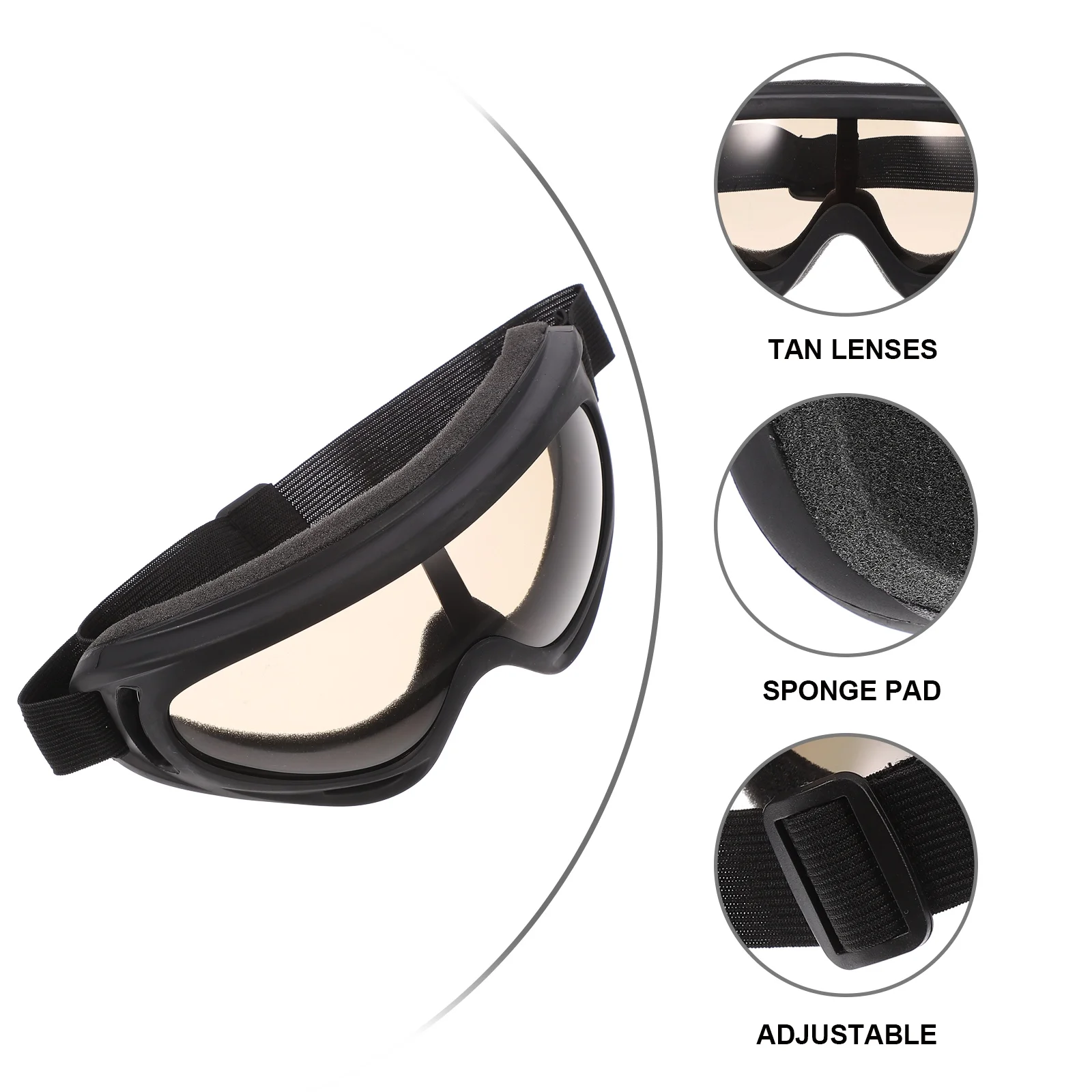 

1Pair Windproof Glasses Ansi Z871 Impact Resistant Anti-Scratch Outer Layer for Cycling Riding Skiing Outdoor Event Eyewear