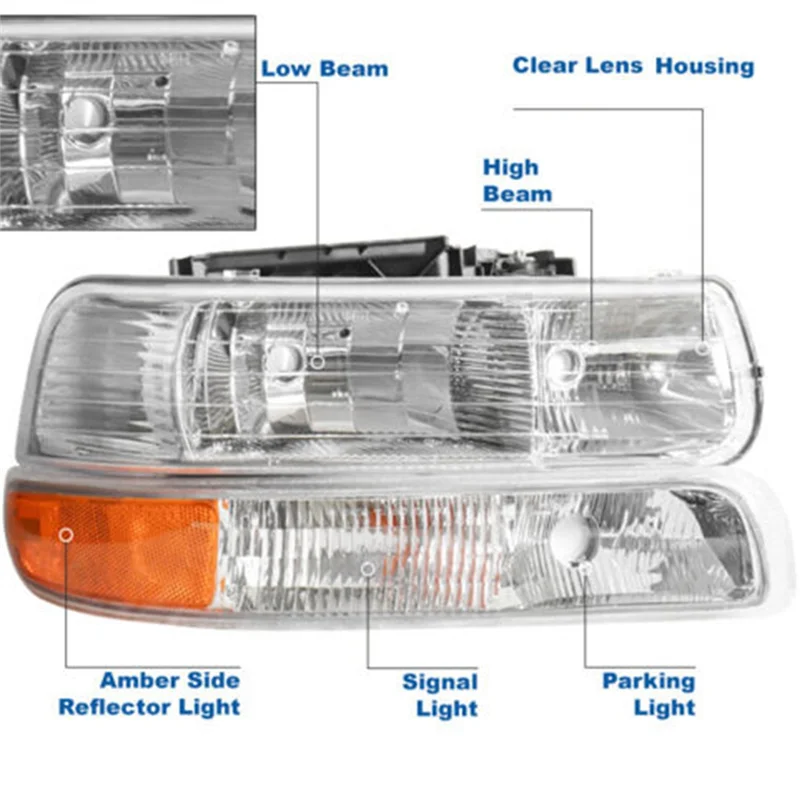 LED DRL Daytime Running Light Fog Lamp Driving Light Parking Lights HD Headlight for Chevrolet Silverado 99-02 GM2502187