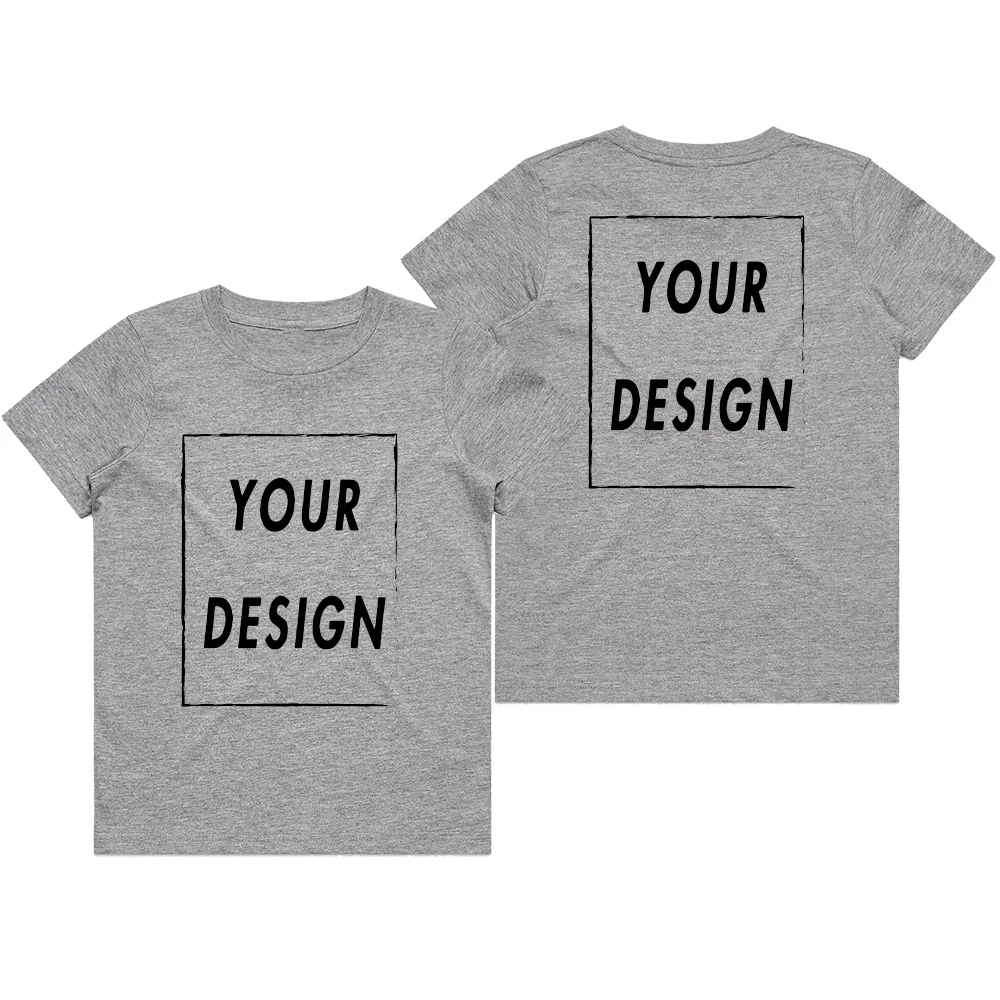 Custom T-shirt for Youth Front Back Print Your Own Logo Text Photo  100% Cotton Personalized Premium Kids Gifts T Shirts