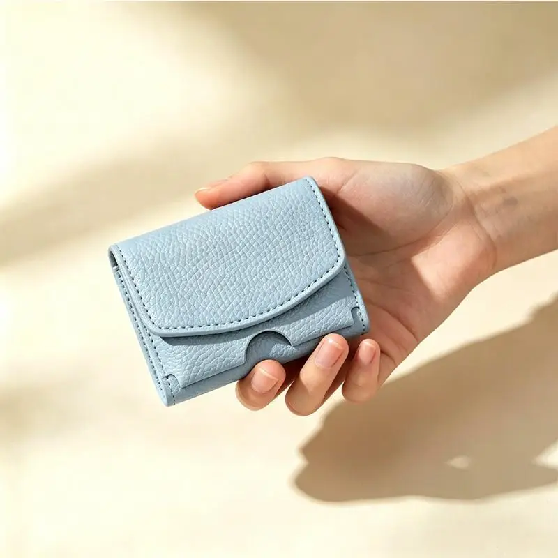 Mini Kurze PU-Leder Damen-Geldbörse Minimalistisch Mehrere Kartenfächer Münzbörse Weiche Haptik Mehrfarbig Tragbare Kleine Clutch Geschenk für Mädchen – Detail 11